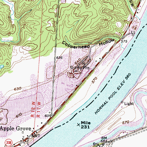 Topographic Map of McClintocks Landing, OH