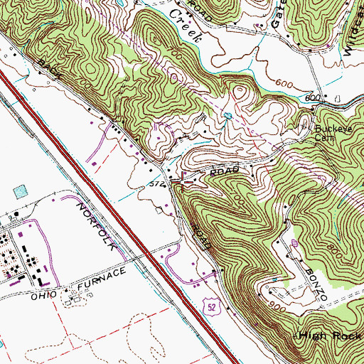 Topographic Map of Buckeye Grove School (historical), OH