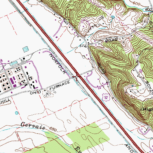 Topographic Map of Haverhill Station (historical), OH