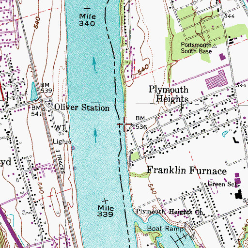 Topographic Map of Junior Landing, OH