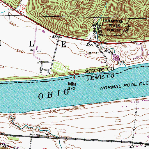 Topographic Map of McCormack Landing, OH