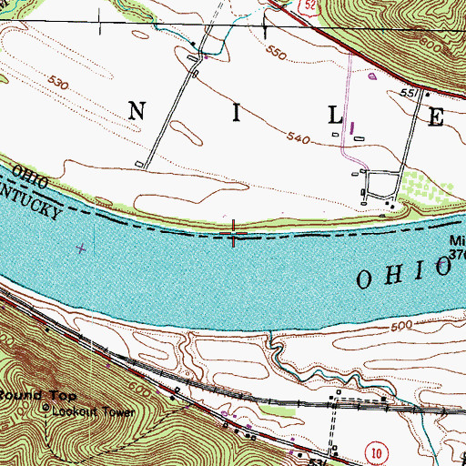 Topographic Map of Elliots Landing, OH