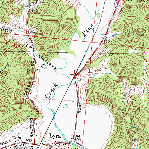 Topographic Map of Andre, OH