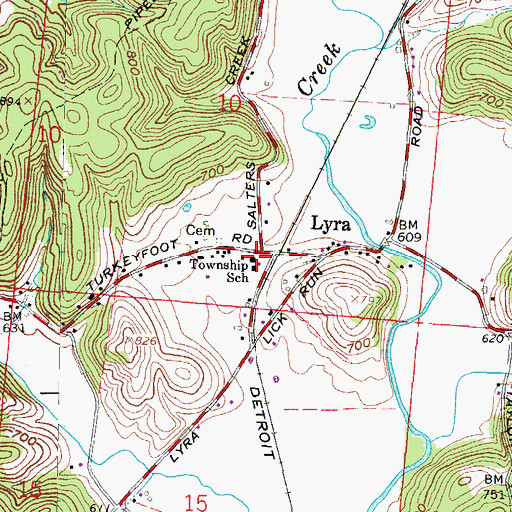 Topographic Map of Vernon Elementary School, OH