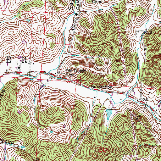 Topographic Map of Lick Run School (historical), OH