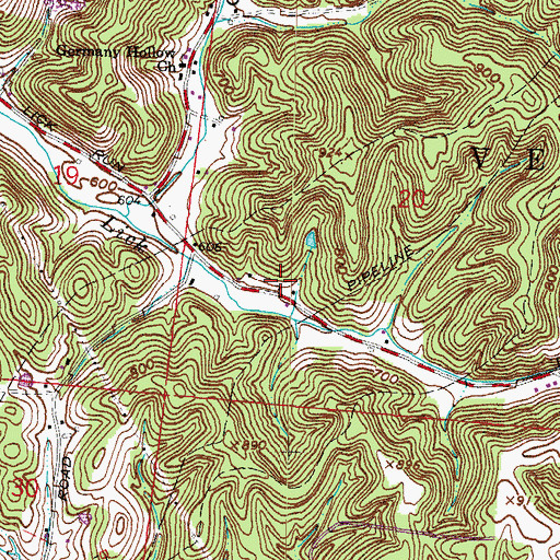 Topographic Map of Upper Lick Run School (historical), OH