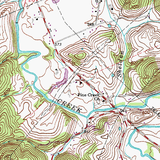 Topographic Map of Elm Grove School (historical), OH