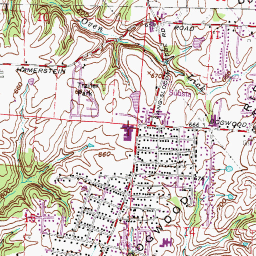 Topographic Map of Wheelersburg Elementary School, OH