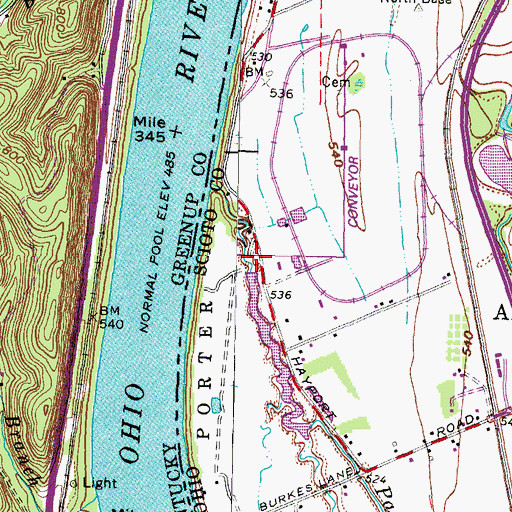 Topographic Map of Hayport School (historical), OH