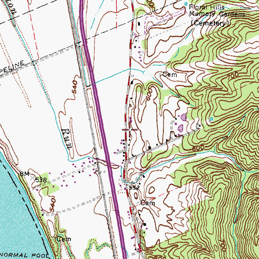 Topographic Map of Ball School (historical), OH