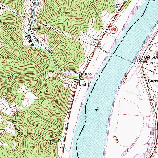 Topographic Map of Saxon, OH