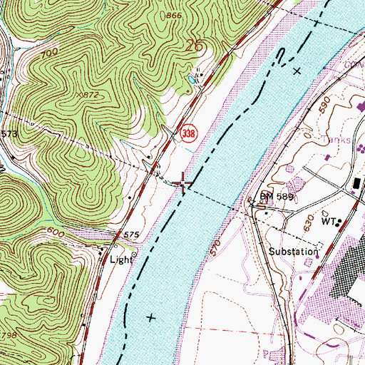 Topographic Map of Pickens Landing, OH