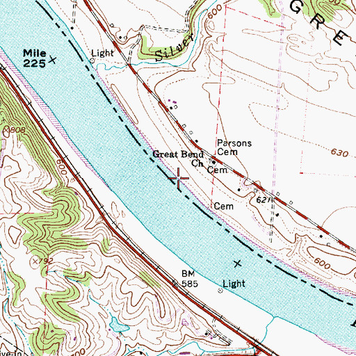 Topographic Map of Dows Landing, OH