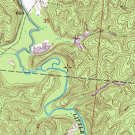 Topographic Map of Buckeye Furnace Bridge, OH