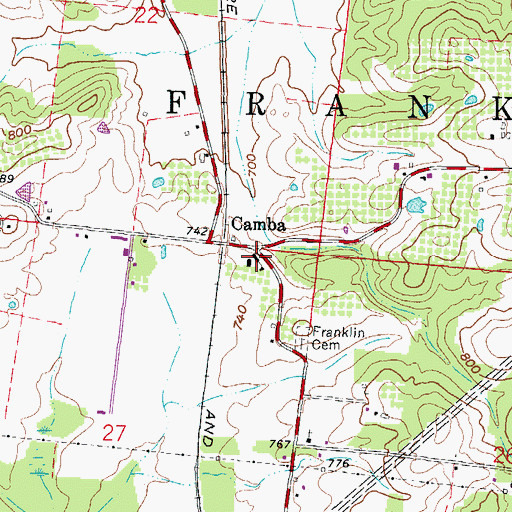 Topographic Map of Franklin Elementary School, OH