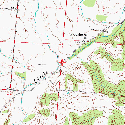 Topographic Map of Johnson Road Bridge, OH