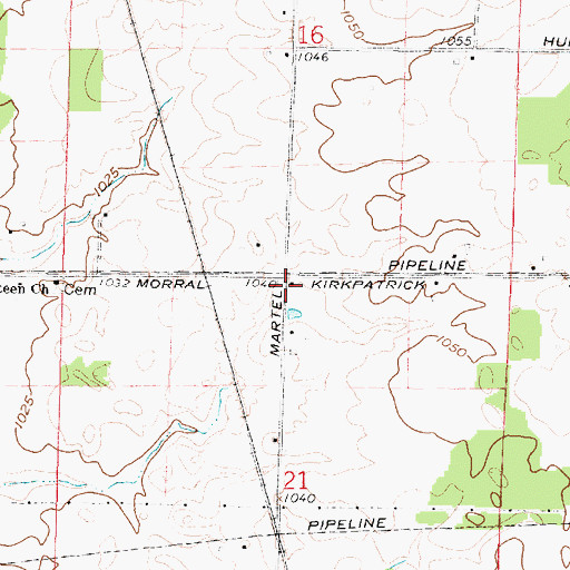 Topographic Map of Sixteen School (historical), OH