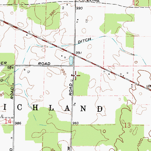 Topographic Map of Hickory Corner School (historical), OH