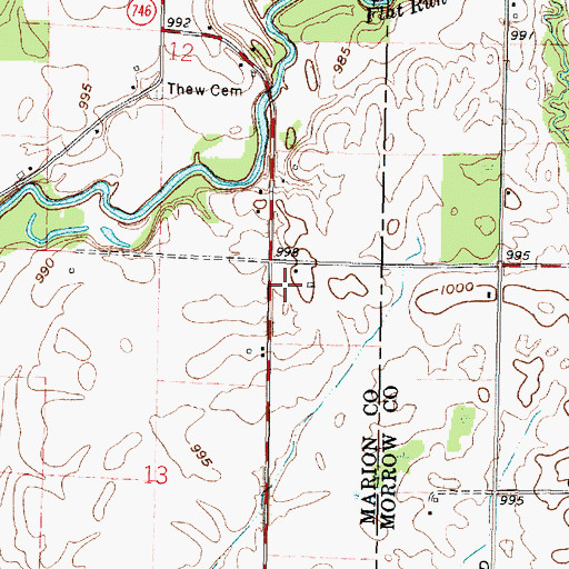 Topographic Map of Russell School (historical), OH