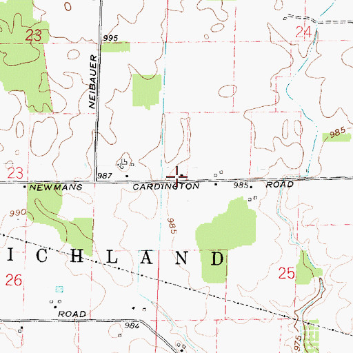 Topographic Map of School Number 4 (historical), OH