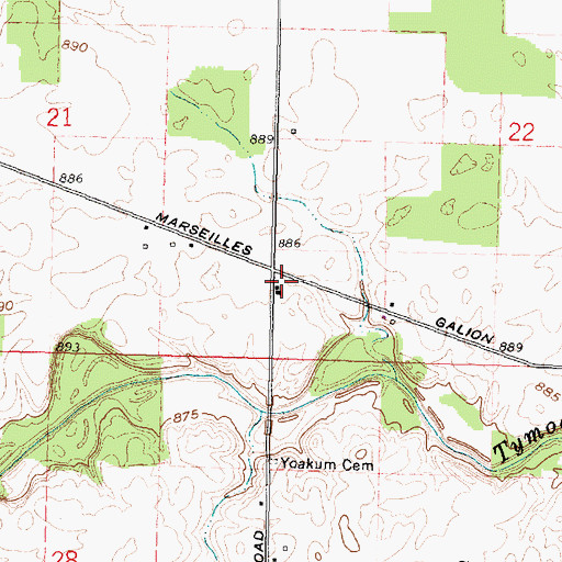 Topographic Map of Baker School (historical), OH