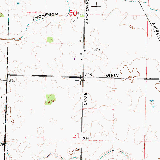 Topographic Map of Rhoads School (historical), OH