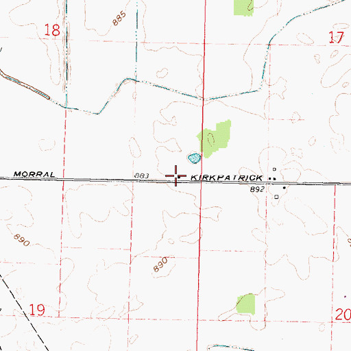 Topographic Map of Hedges School (historical), OH