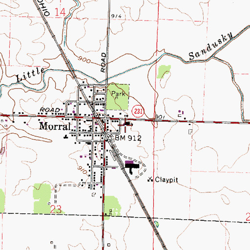 Topographic Map of Morral Elementary School, OH