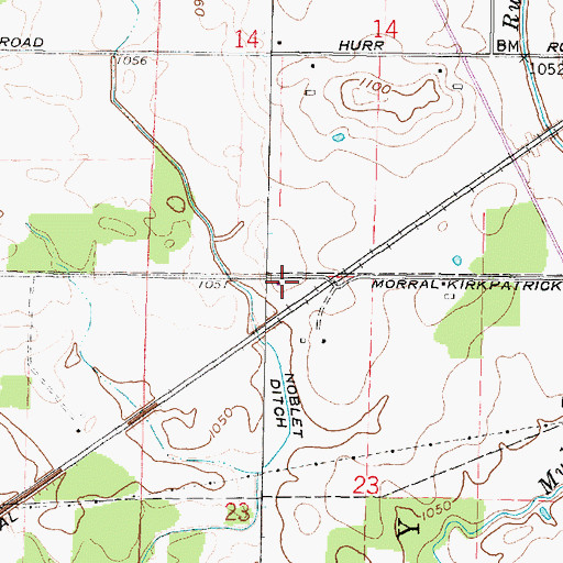 Topographic Map of Bunker Hill School (historical), OH