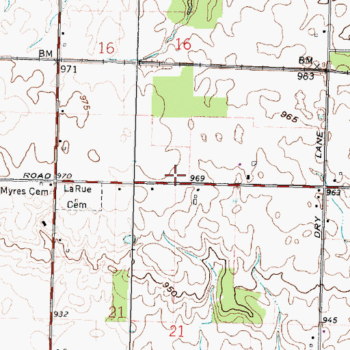 Topographic Map of Fairhaven School (historical), OH