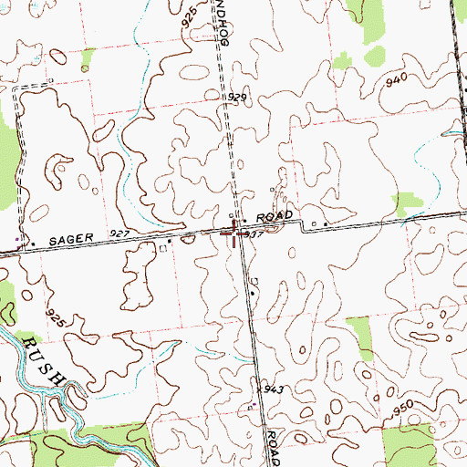 Topographic Map of Harrisburg School (historical), OH