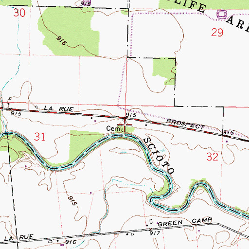 Topographic Map of Big Island School (historical), OH