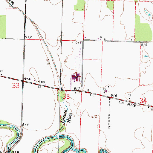 Topographic Map of Elgin High School, OH