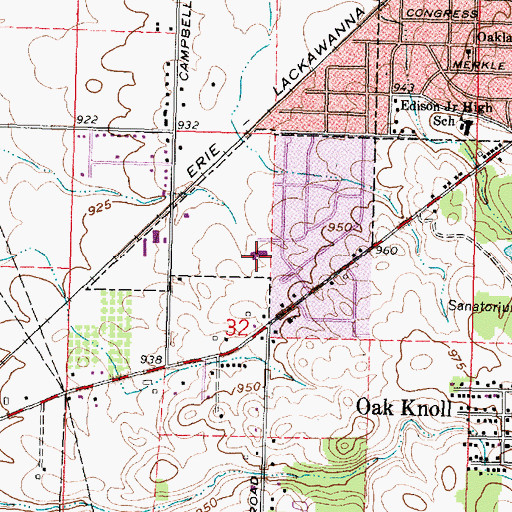 Topographic Map of Colonial Acres Elementary School, OH