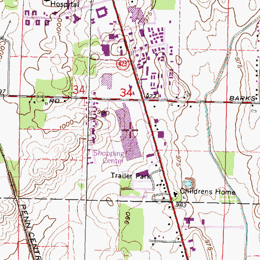 Topographic Map of Southland Mall Shopping Center, OH