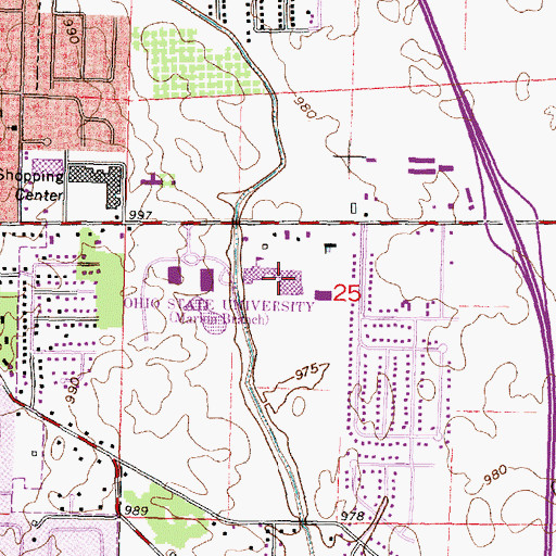 Topographic Map of Marion Technical College, OH