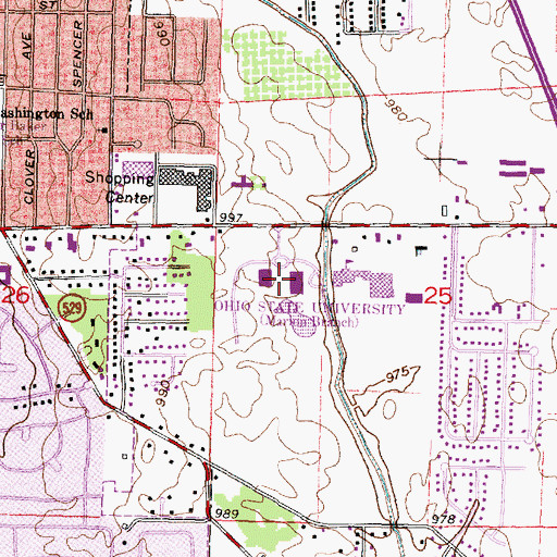 Topographic Map of Ohio State University, OH