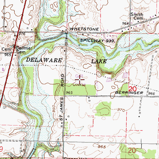 Topographic Map of Kings Mill Golf Course, OH