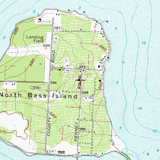 Topographic Map of North Bass Elementary School, OH