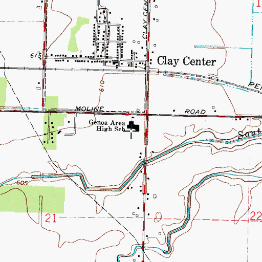 Topographic Map of Genoa Area Middle School, OH