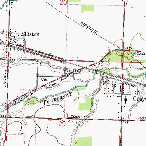 Topographic Map of Sheldon (historical), OH