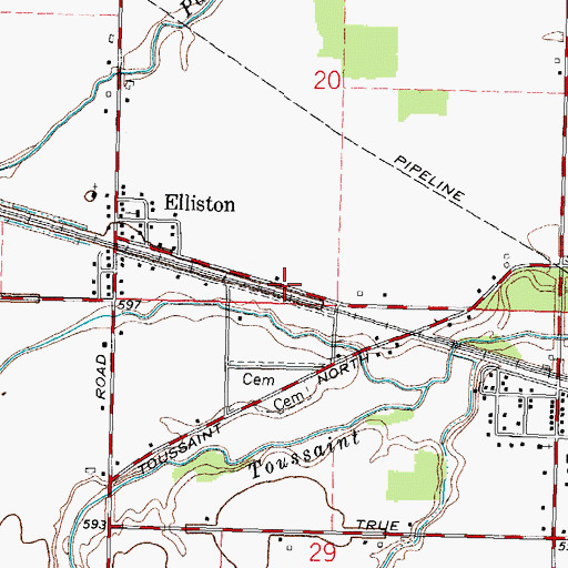 Topographic Map of Middleton (historical), OH