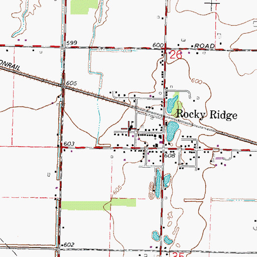 Topographic Map of Rocky Ridge Elementary School, OH