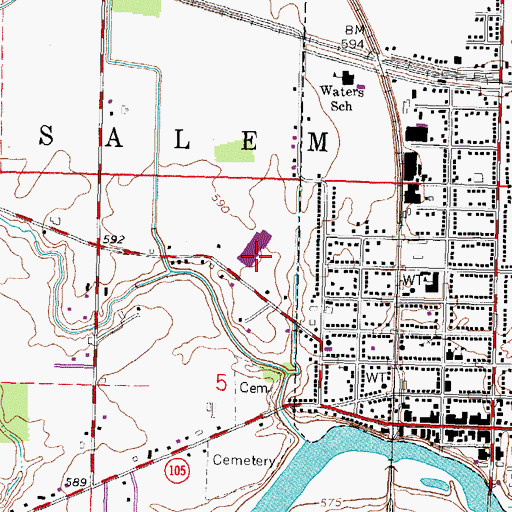 Topographic Map of Oak Harbor High School, OH