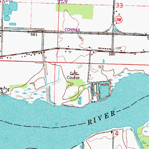 Topographic Map of Port Clinton Golf Course, OH
