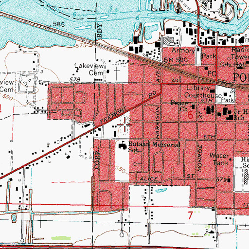 Topographic Map of Tru-Lay Stadium, OH