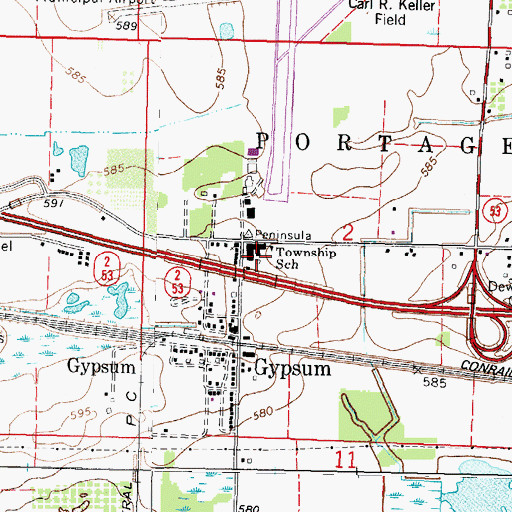 Topographic Map of Portage Elementary School, OH