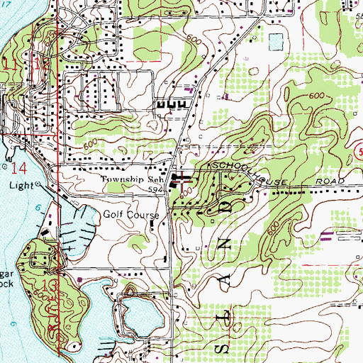 Topographic Map of Catawba School, OH