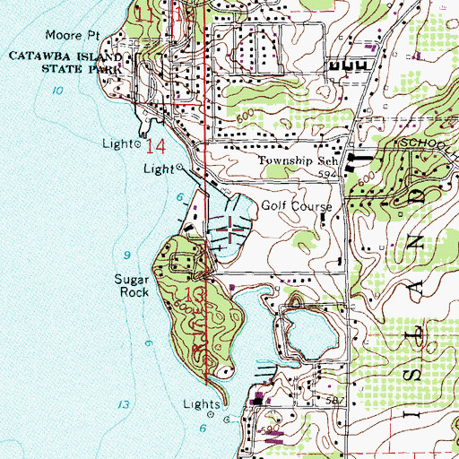 Topographic Map of Catawba Island Marina, OH