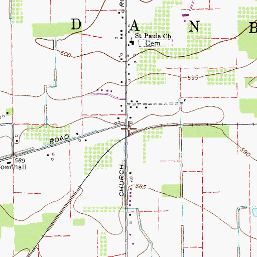 Topographic Map of Violet (historical), OH